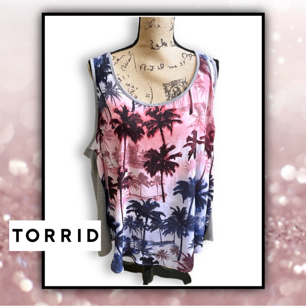 TORRID Knit/Chiffon Sunset Tank #T6222p